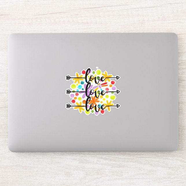 Liebe Farbige Blume Design Sticker (Computer)