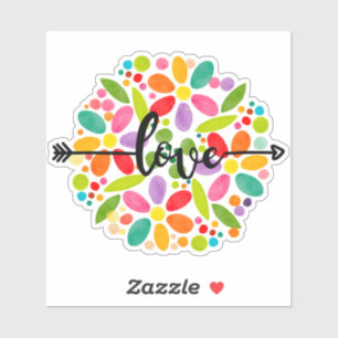 Liebe Farbige Blume Design Sticker