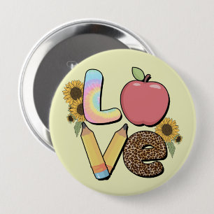 Liebe - Farbiges Lehrerdesign mit Apple & Stift Button