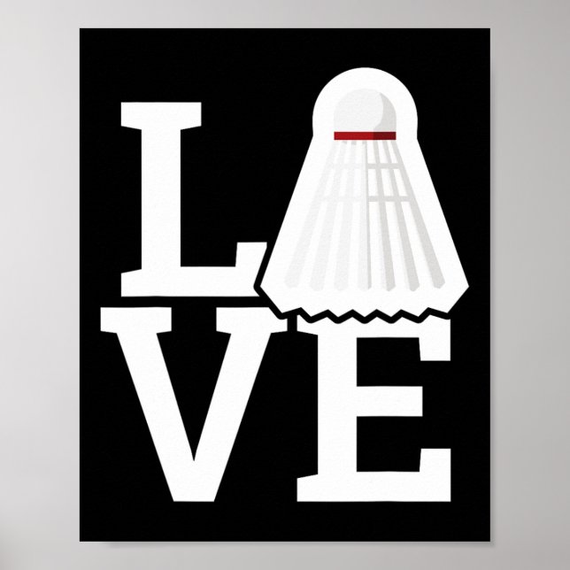 Liebe Feather Shuttle Dminton Lover T-Shirt Poster (Vorne)