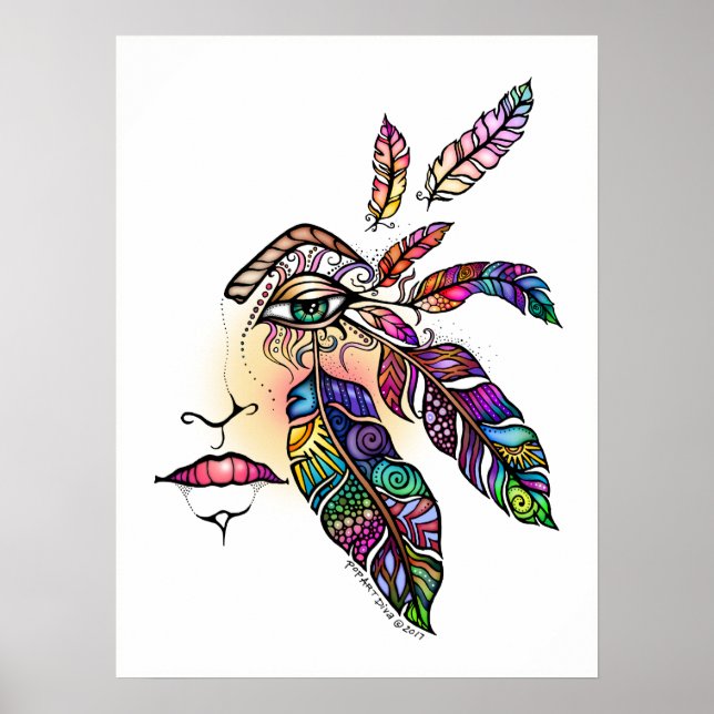 Liebe FEATHERS Fantasy Art 18x24 Poster (Vorne)