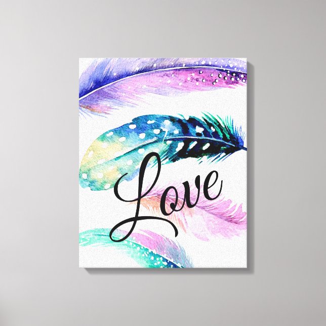 Liebe Feathers Leinwanddruck (Vorderseite)