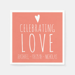 Liebe feiern   Hochzeit Serviette