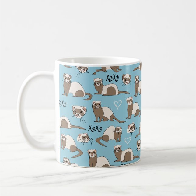Liebe Ferrets - Blue Coffee Tasse (Links)