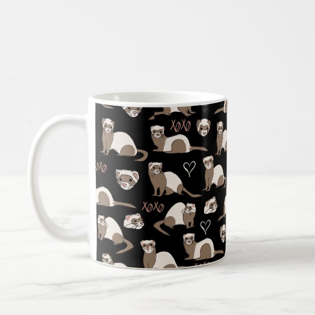 Liebe Ferrets - Schwarz Kaffeetasse (Links)