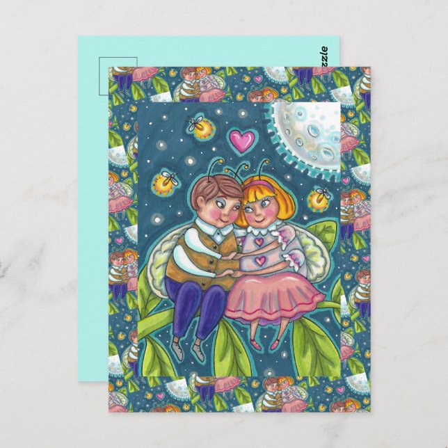 LIEBE, FEUERN & FULL MOON, SCHWEIZER POSTKARTE (Vorne/Hinten)