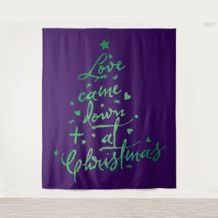 Liebe fiel den Weihnachtsbaum nieder Wandteppich