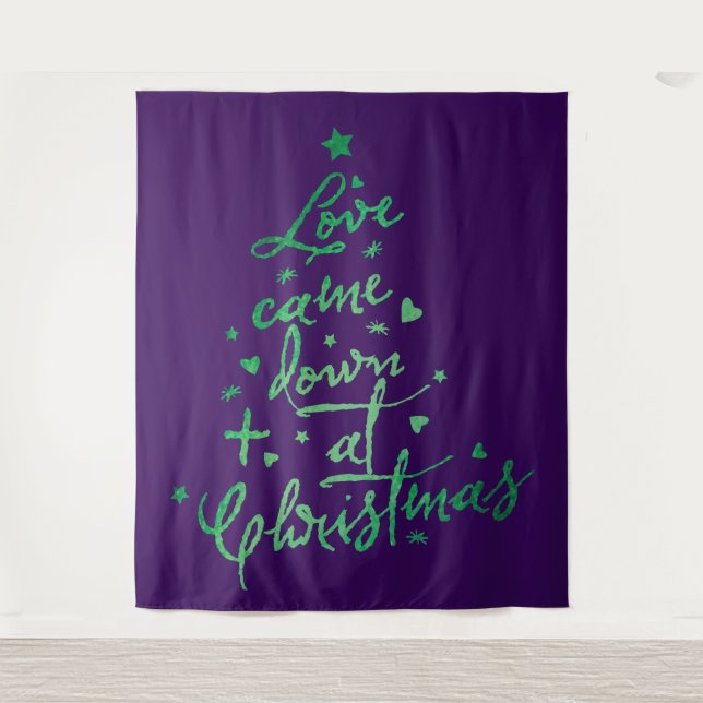 Liebe fiel den Weihnachtsbaum nieder Wandteppich (Vorderseite)