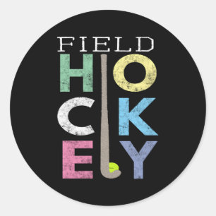 Liebe Field Hockey Fun Produkt Runder Aufkleber