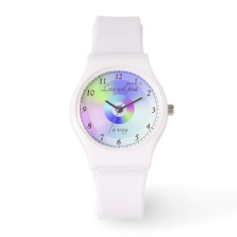 Liebe findet einen Weg mit farbenfrohen Farbverlau Armbanduhr