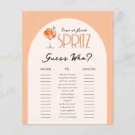 Liebe First Spritz Guess Who Brautparty Game