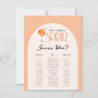 Liebe First Spritz Guess Who Brautparty Game