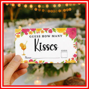 Liebe First Spritz Guess Wie viele Kisses Bridal Begleitkarte