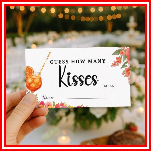 Liebe First Spritz Guess Wie viele Kisses Bridal Begleitkarte (Von Creator hochgeladen)