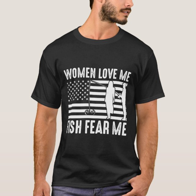 Liebe Fisch Fische Angst mir Flagge T-Shirt (Vorderseite)
