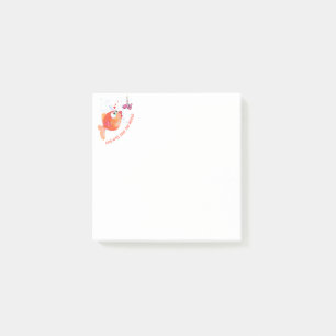 Liebe Fisch und Wurm Romantisch Zeichnend Post-it Klebezettel