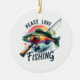 Liebe Fischfang Keramik Ornament