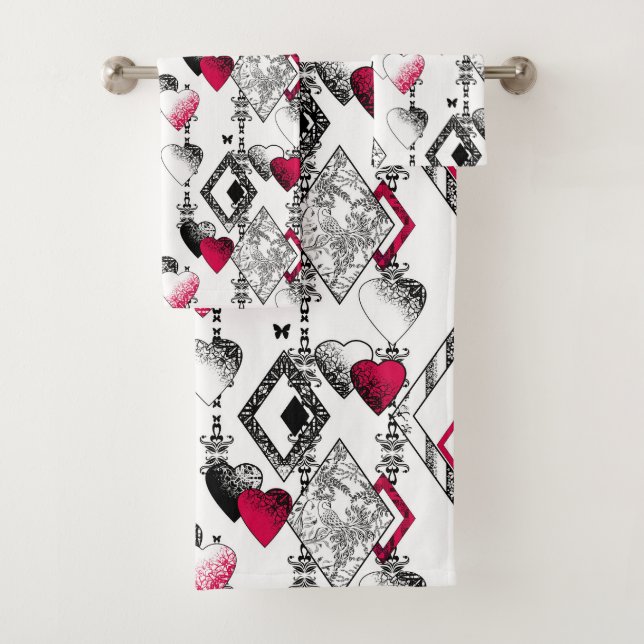 Liebe, Fischnetz, Flickwerk Badhandtuch Set (Insitu)