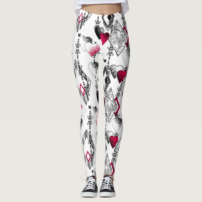 Liebe, Fischnetz, Flickwerk Leggings (Vorderseite)