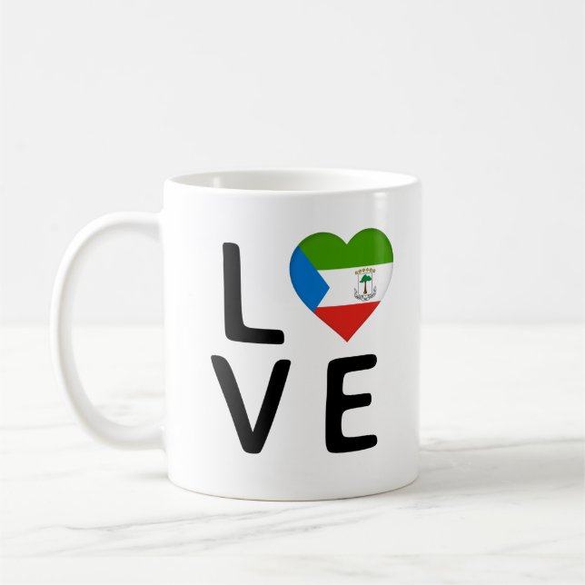 Liebe - Flag für äquatoriale Guinea Kaffeetasse (Links)
