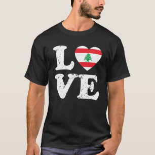 Liebe Flag Libanon Kostüm Libanesischer Vater der T-Shirt