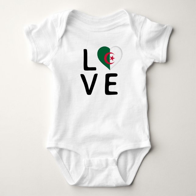 Liebe - Flagge Algeriens Baby Strampler (Vorderseite)