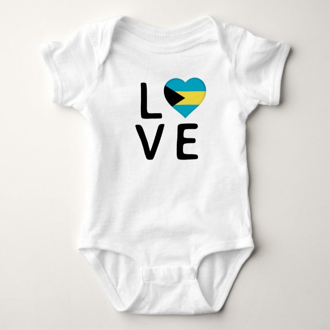Liebe - Flagge Bahamas Baby Strampler (Vorderseite)