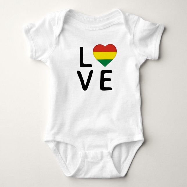 Liebe - Flagge Boliviens Baby Strampler (Vorderseite)