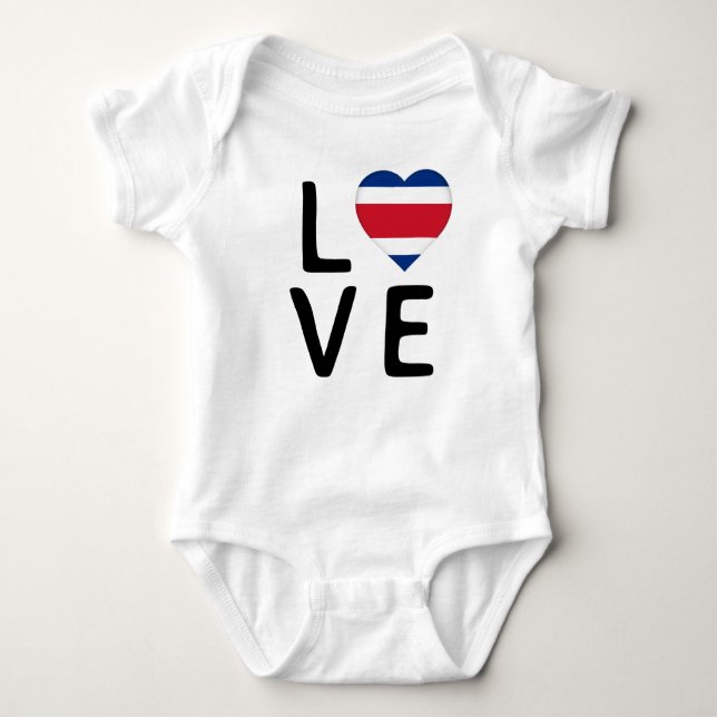 Liebe - Flagge Costa Ricas Baby Strampler (Vorderseite)