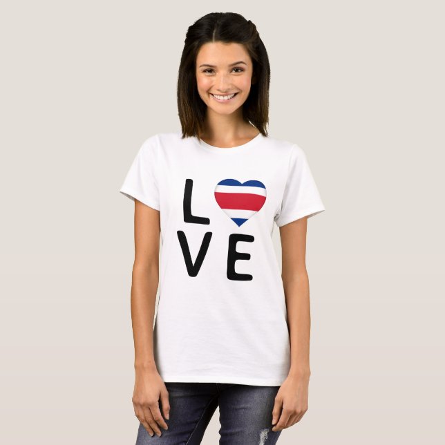 Liebe - Flagge Costa Ricas T-Shirt (Vorne ganz)