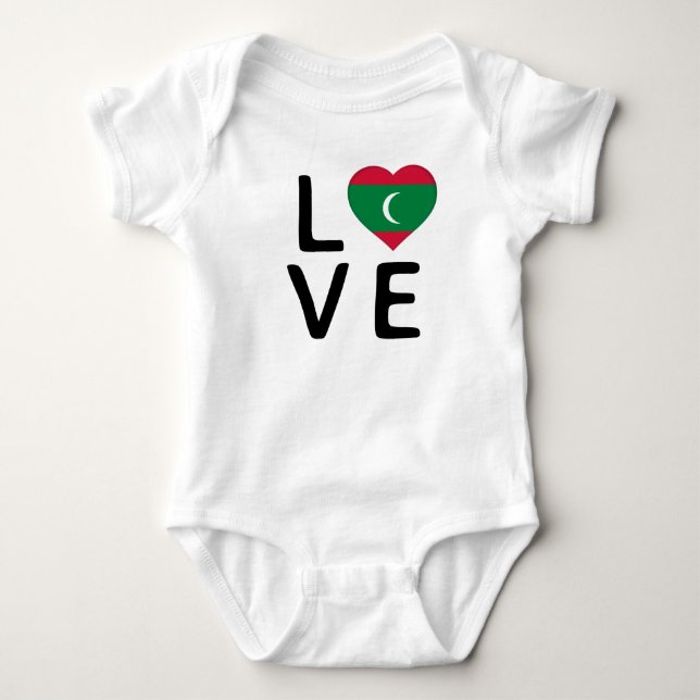 Liebe - Flagge der Malediven Baby Strampler (Vorderseite)