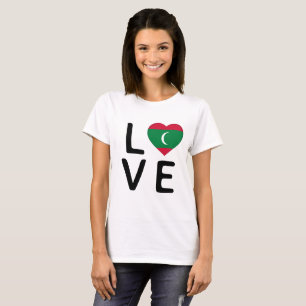 Liebe - Flagge der Malediven T-Shirt