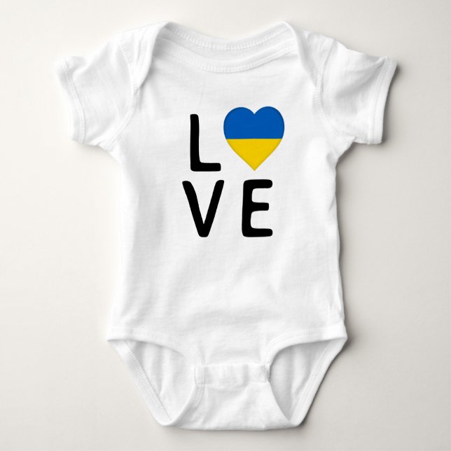 Liebe - Flagge der Ukraine Baby Strampler (Vorderseite)