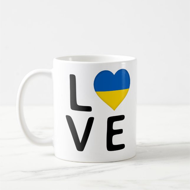 Liebe - Flagge der Ukraine Kaffeetasse (Links)