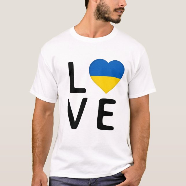 Liebe - Flagge der Ukraine T-Shirt (Vorderseite)