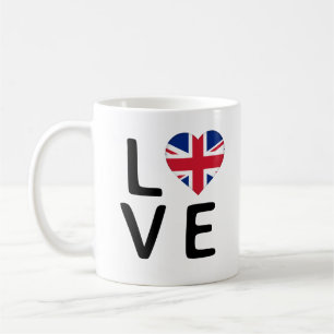Liebe - Flagge des Vereinigten Königreichs Kaffeetasse