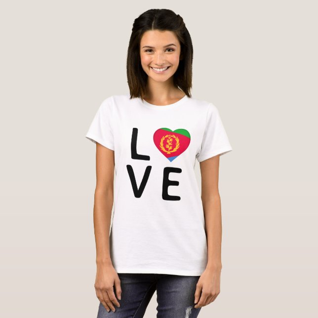 Liebe - Flagge Eritrea T-Shirt (Vorne ganz)
