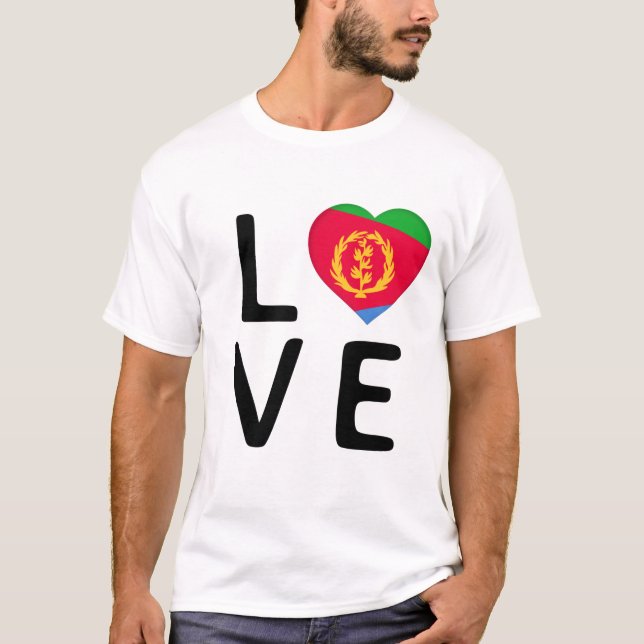 Liebe - Flagge Eritrea T-Shirt (Vorderseite)