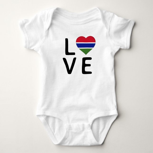 Liebe - Flagge Gambias Baby Strampler (Vorderseite)