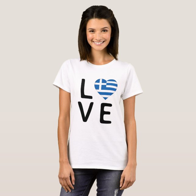Liebe - Flagge Griechenlands T-Shirt (Vorne ganz)