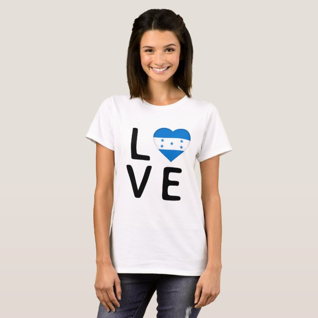 Liebe - Flagge Honduras T-Shirt (Vorne ganz)