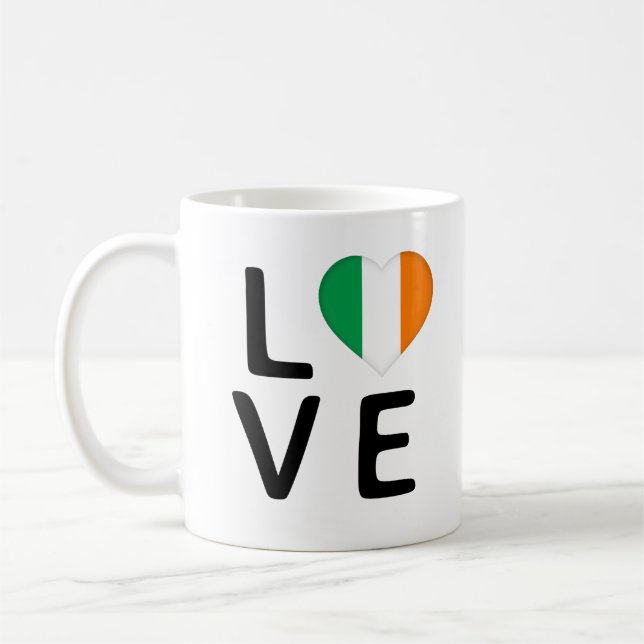 Liebe - Flagge Irlands Kaffeetasse (Links)