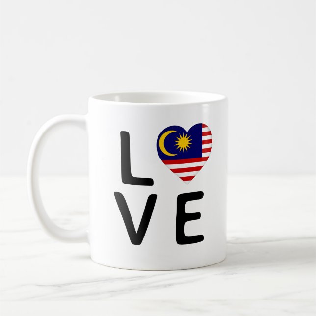 Liebe - Flagge Malaysias Kaffeetasse (Links)