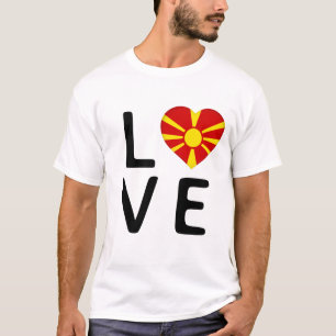 Liebe - Flagge Mazedoniens T-Shirt