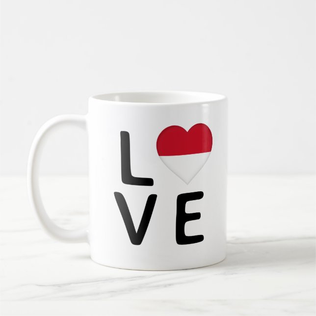 Liebe - Flagge Monaco Kaffeetasse (Links)