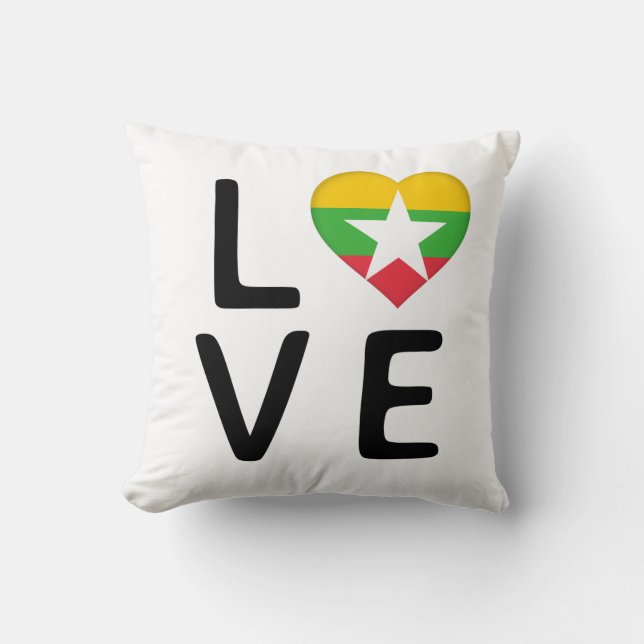 Liebe - Flagge Myanmars Kissen (Vorderseite)