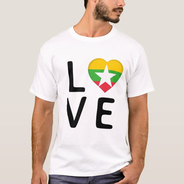 Liebe - Flagge Myanmars T-Shirt (Vorderseite)