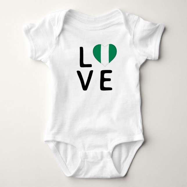 Liebe - Flagge Nigerias Baby Strampler (Vorderseite)