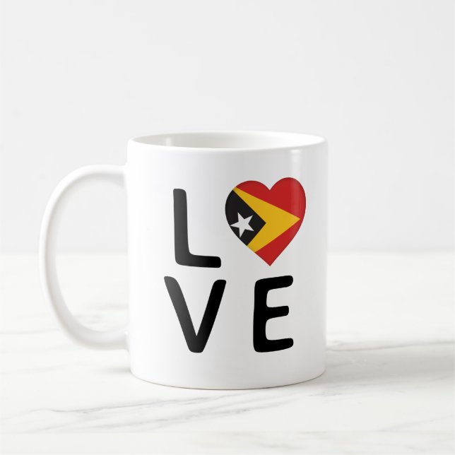 Liebe - Flagge Osttimors Kaffeetasse (Links)