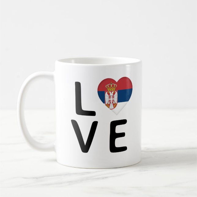 Liebe - Flagge Serbiens Kaffeetasse (Links)